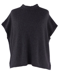 Anthracite Grey short sleeve cashmere blend tunic