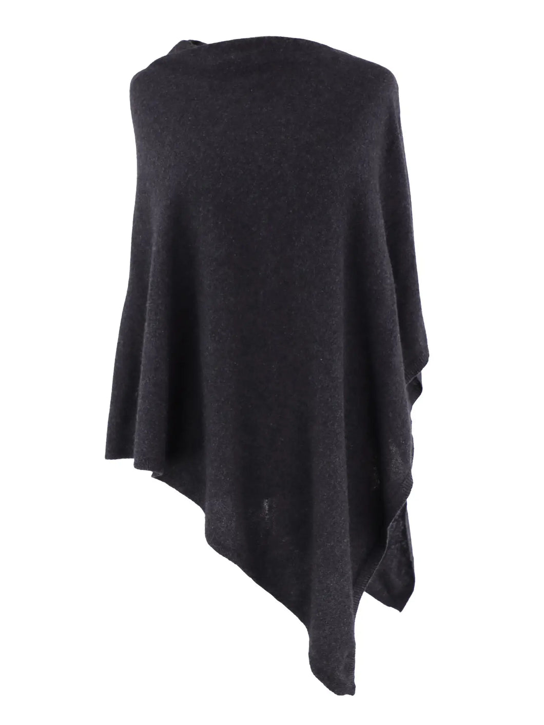 Anthracite Grey Cashmere Blend Poncho