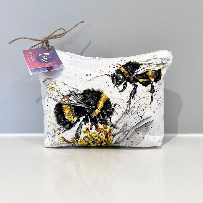 Make-up bag with watercolour Bee design