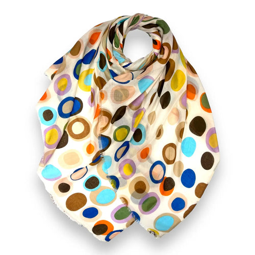 Beige Retro Style Dots Scarf