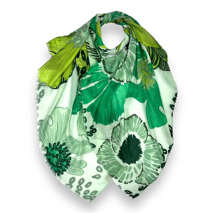 Big Green floral print scarf