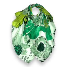 Big Green flower print scarf by London Scarves