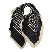 Cream and black maze monogram scarf back design