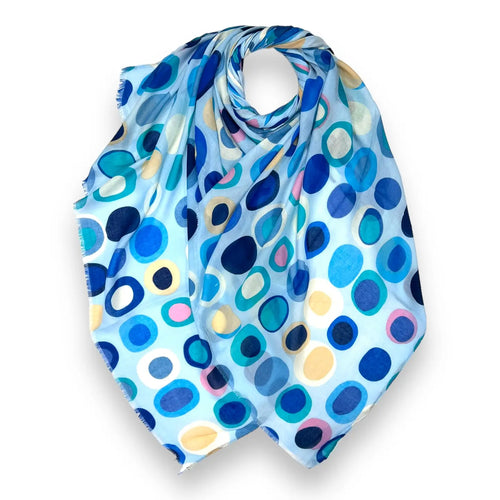 Blue Retro Style Dots Scarf