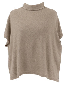 Latte Cashmere Blend Tunic by Cadenza Italy One Size