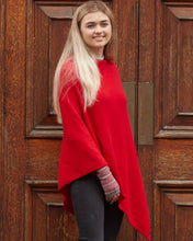 Cashmere Blend Poncho in Venetian Red