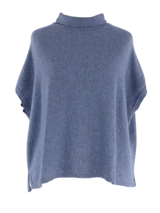 Denim Blue Cashmere Blend Tunic by Cadenza Italy One Size