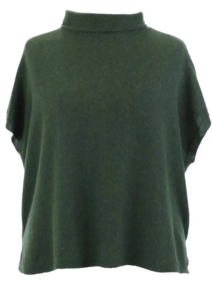 Forest Green Cashmere Blend Tunic by Cadenza Italy One Size