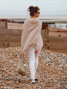 Latte Cashmere Blend Poncho