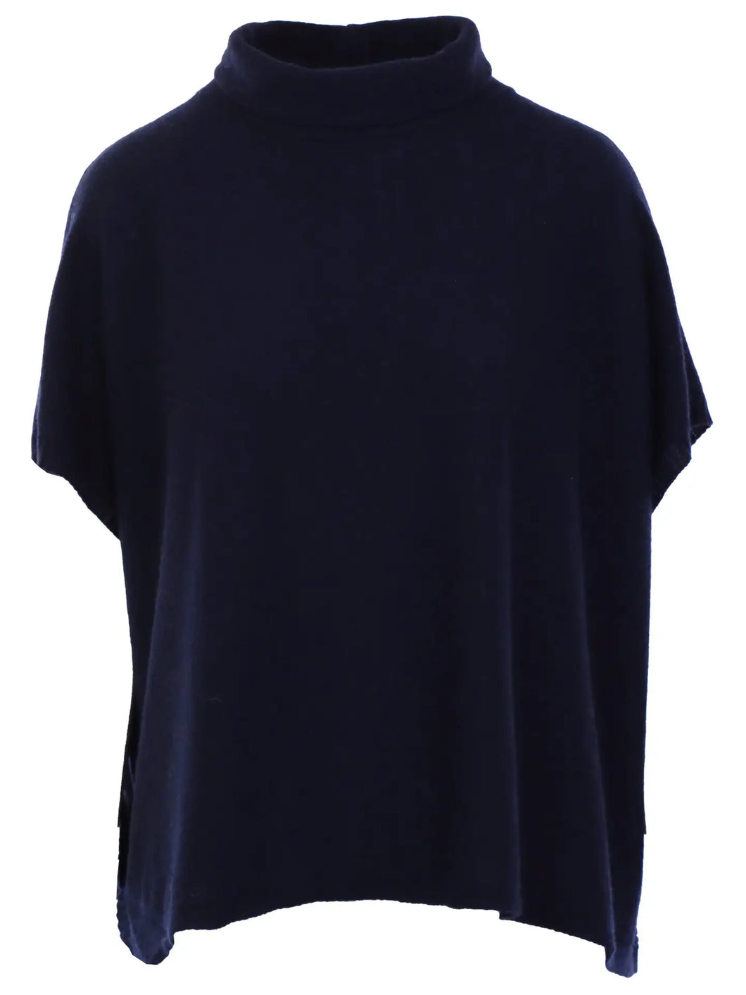 Midnight Blue Cashmere Blend Tunic by Cadenza Italy One Size