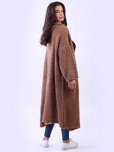 Oversize Hooded Mocha Long Hooded Cardigan