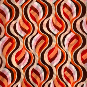 Retro Swirl Waves Orange Scarf