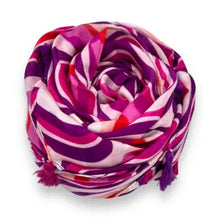 Retro Swirl Waves Scarf in Pink