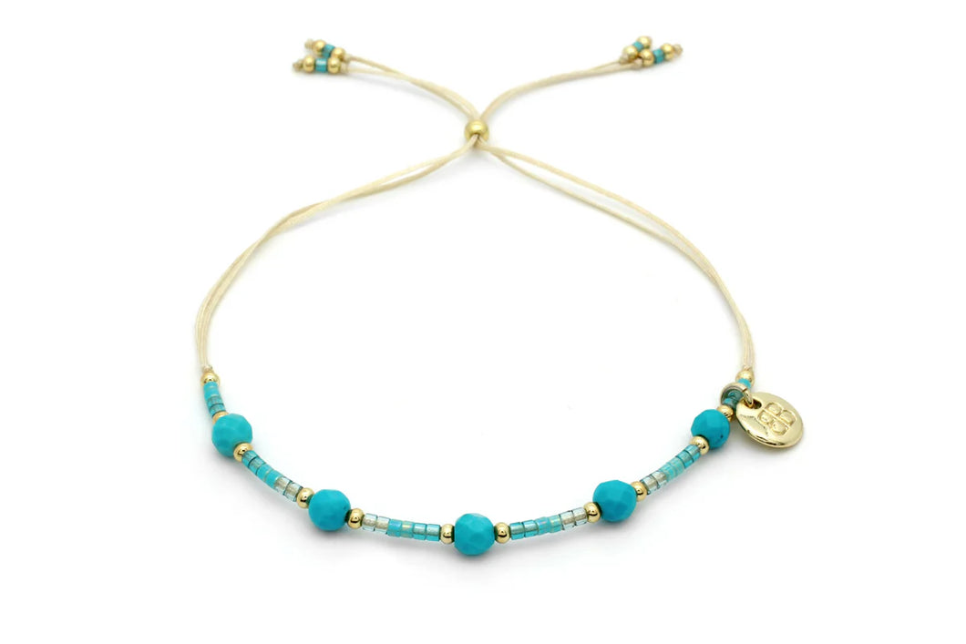 Boho Betty Ribbon Turquoise Gem Bracelet