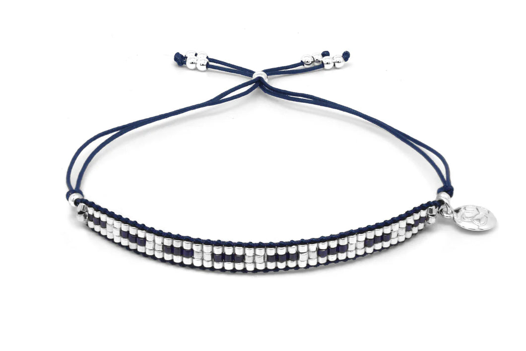 Starshine Navy Silver Friendship Bracelet