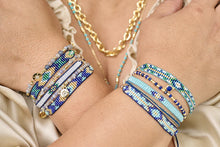 Boho Betty Turquoise and Blue Bracelets on Wrist