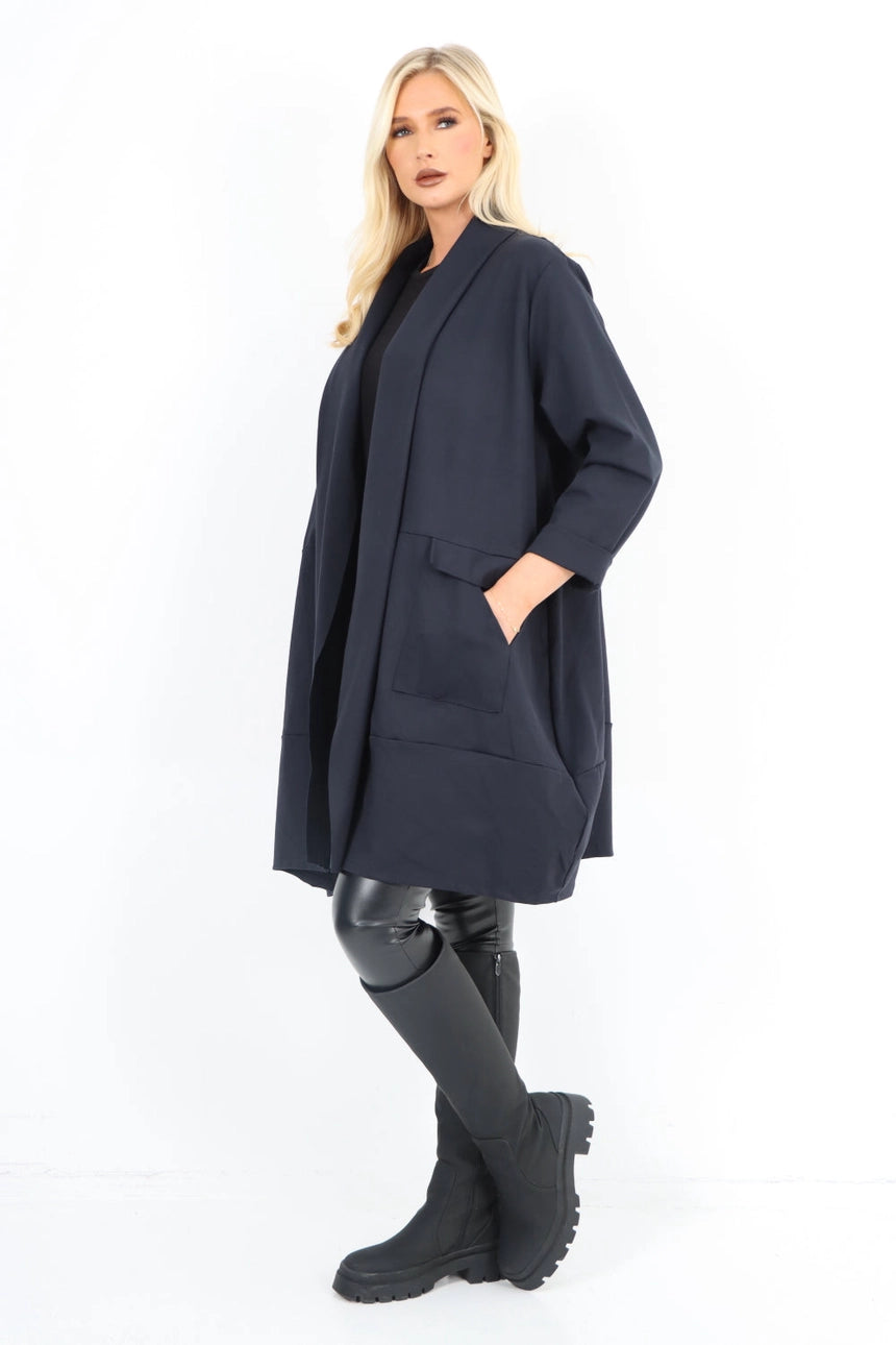 Waterfall Navy Blazer Coat