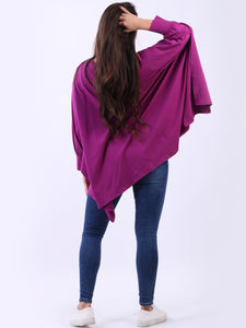 Magenta Plus Size Batwing Lagenlook top back design