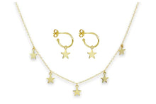 Asti star gold necklace & earrings set