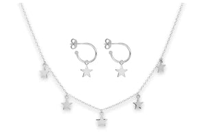 Asti Silver Star Necklace & Earrings