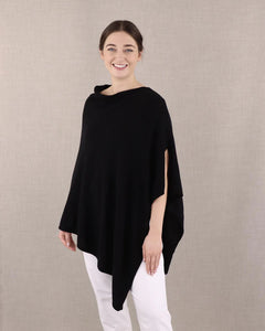 Black Cashmere Blend Poncho