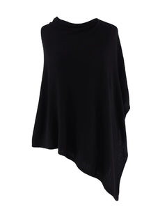 Classic Black Cadenza Italy Cashmere Blend Poncho 