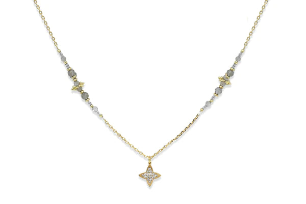 Shani Labradorite Beaded Star Pendant Necklace