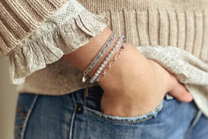 Snowdrop 3 Denim Layering Bracelet Stack